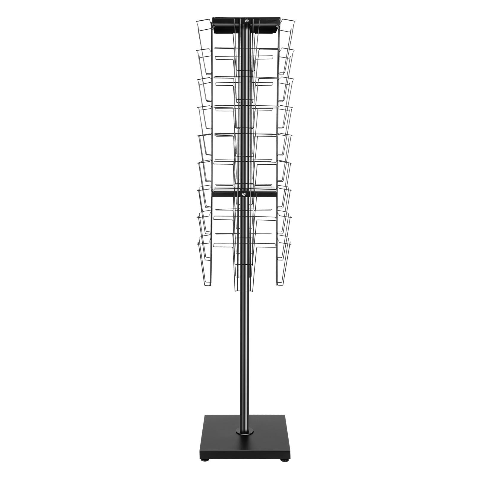 

Вращающаяся стойка с 36 слотами для журналов и брошюр, черная разборная стойка для журналов и газет чёрный