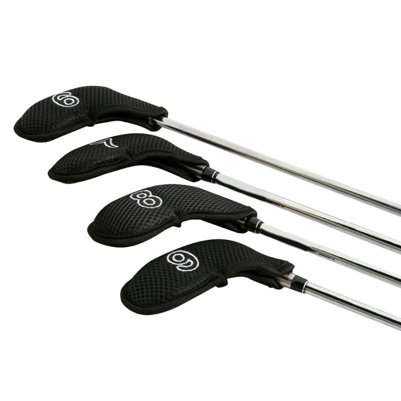 10Pcs Golf Head Headcover Sets, Mesh Fabric Golf Iron Head Covers Golf Wedges Cover with Big Numbers for Golf Club Head
