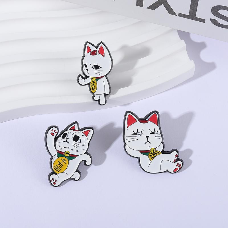 Cartoon Cat Spy Enamel Pin, Fun Anime Brooch, Lapel Badge, Creative Jewelry Gift