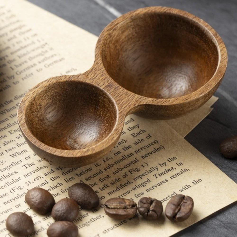 Dual-Headed Wooden Coffee Spoon Short Handle Rust-proof Powder Spoon Serving Cutlery Wear-resistant Tea Sugar Spoon