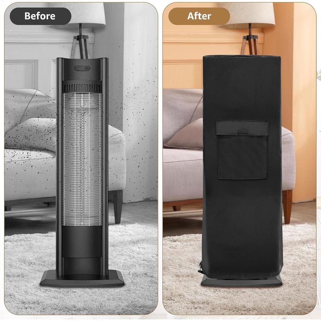 Outdoor Patio Heater Cover Adjustable Protector Waterproof Tower Heater Cover With Zipper For Outside Winter Home Air