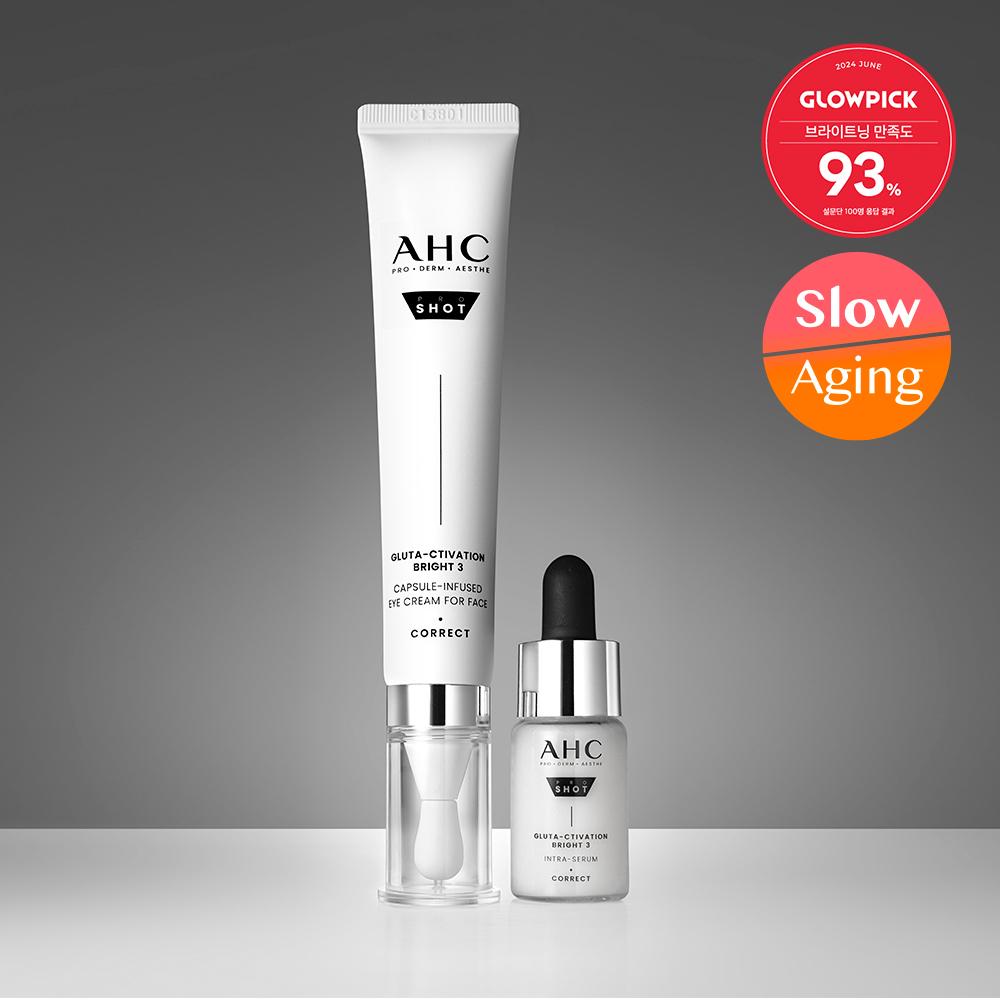 Ahc [whitening Exclusive Plan] Ahc Pro Shot Gluta Bright Eye Cream For Face 30ml Project  + Serum 10ml 