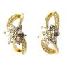 Les Trésors De Lily [N5330] - Gold Plated Half Hoop Earrings 'Sissi' - 17 Mm 9 Mm
