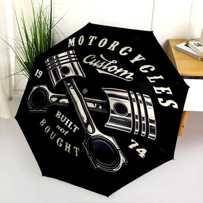 Custom Motorcycles: Built Not Bought Folding Umbrella Suitable for All Seasons Suitable for All Seasons Umbrella Gift Light