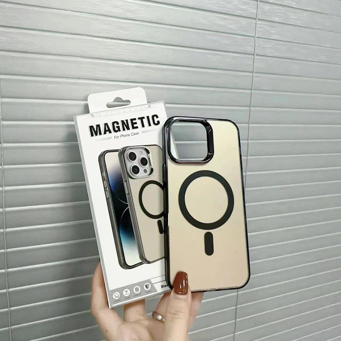 

Подходит для чехла для мобильного телефона iPhone16 Apple 15 Цвет Серебристый IMD Лазерный чехол 12 Беспроводной защитный чехол Magsafe Apple 16Plus