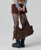 Peanut Loop Stud Buckle Suede Bag Brown