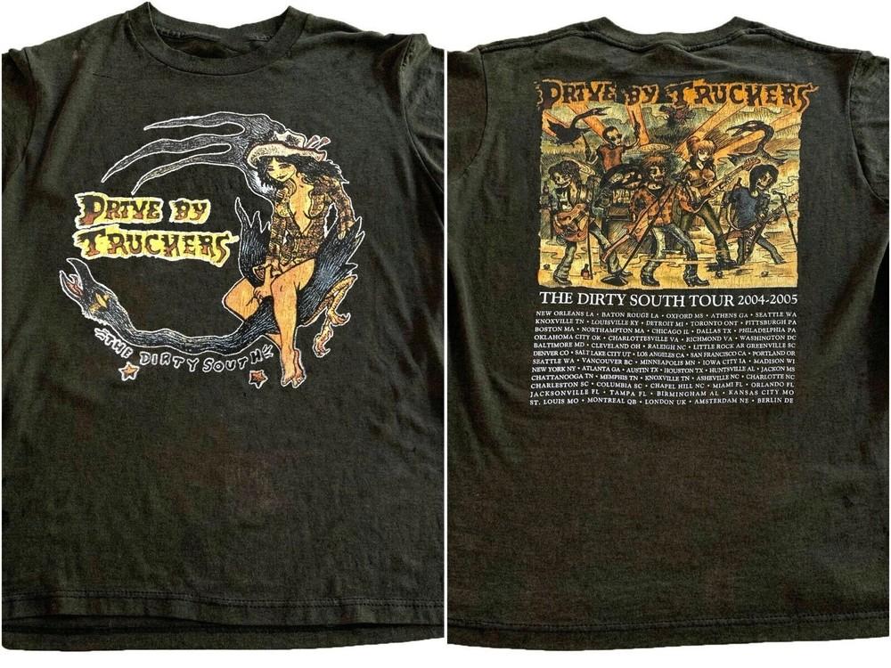 Drive By truckers tee 2004 2 sided Black T shirt Heavy Cotton Reprint S5XL Unisex T-Shirt M