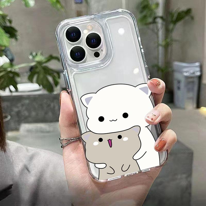 Phone Case For Samsung Galaxy A55 A54 A53 A56 A35 A33 A15 S25 S24 Ultra S23 S21 FE S22 Plus Cute Animal Cat Soft Silicone Cover