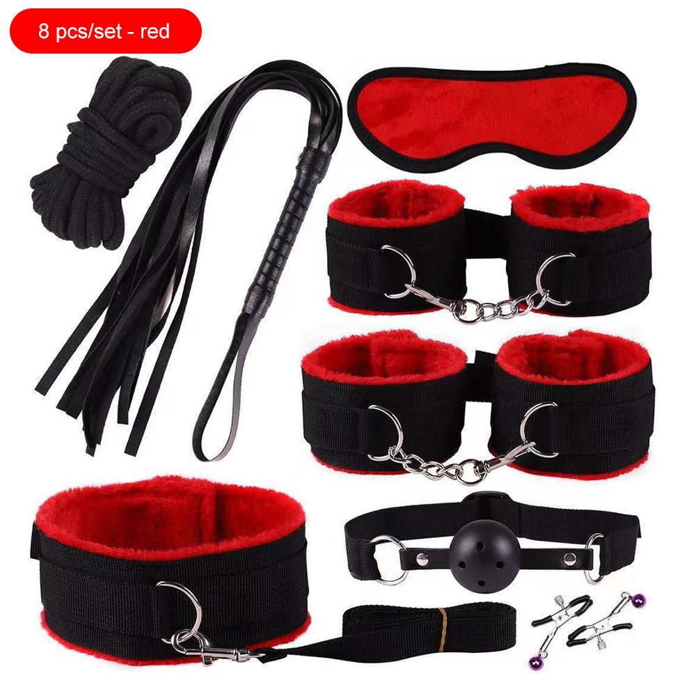 Adult Games Erotic Sex Toys For Woman Couples Slave Neck Handcuffs Nylon BDSM Bondage Restraints Collar Fetish Sex Products Gags