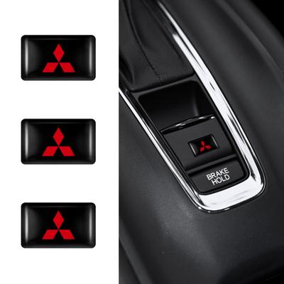Cyvngk1 10Pcs Car Interior 3D Epoxy Glue Decals Badge Sticker Accessories For 9 Ralliart X EX ASX L200 Colt Outlander Pajero