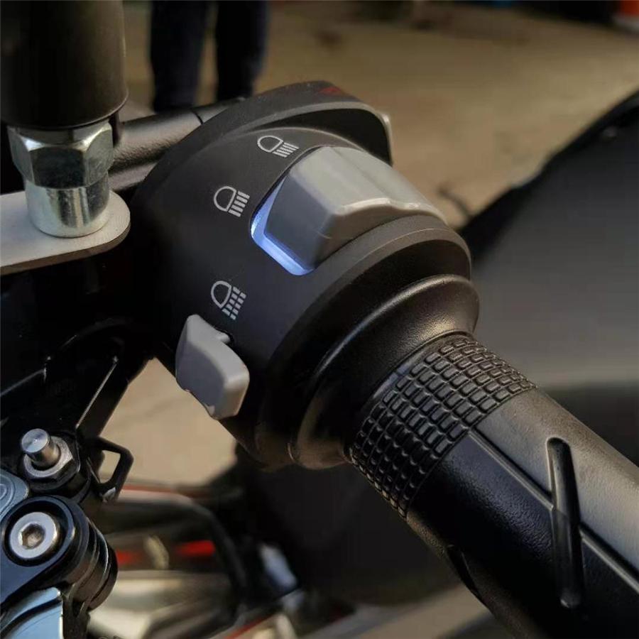 Pair 7/8" Motorcycle Handlebar Switch Assembly Indicator Start Button w/ Light