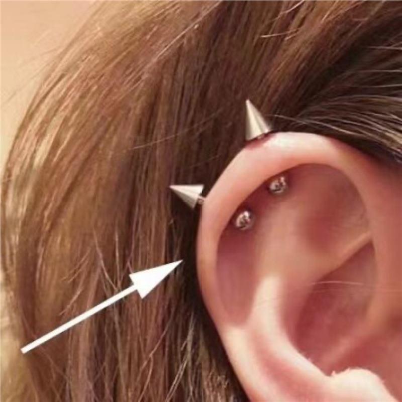 

Японские и корейские минималистичные серьги-пусеты с шипами и конусами для пирсинга хряща для мужчин и женщин 0.8*6*3mm