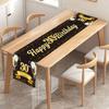 Premium Birthday Table Runner In Black Gold Enhances Party Decors 180x35cm Table Cover Decoration Easy To Clean