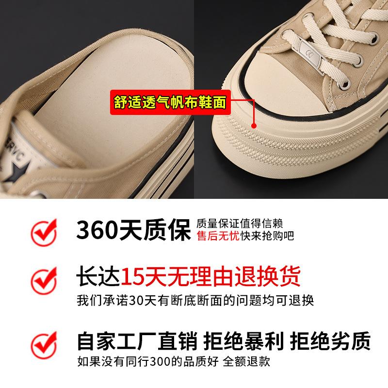 New Canvas Slippers 2025 Summer Women's Bag Head Slippers Small Fragrant Style Outer Slippers Women's Fashion Flat Bottom Sandals