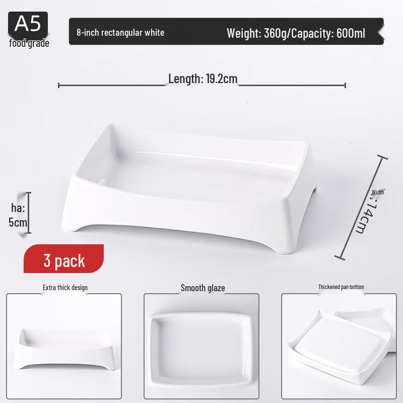 VAKADA Melamine Stackable Round Dinner Plates (3-Pack)