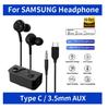2025 Original Type C Wired Headphones For Samsung Galaxy S25 S24 S23 S22 S21 Ultra 3.5mm AUX Earbuds Note20 A54 A53 Xiaomi Earphone