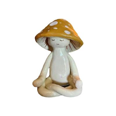 Miniature Meditations Mushroom Garden Statue Fairys Garden Accessories Garden Decors Art Housewarming Gift Home Decors