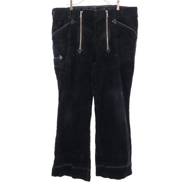 VINTAGE Black Corps Corduroy pants black Logger Pants Big Size Men's Used