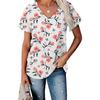 European and American Style Women's Clothing Casual V-neck Short-sleeved T-shirt D Digital Printing Source Wholesale