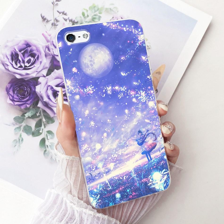 For iPhone 5 5s SE (2016) 4 4s Cute Flower Butterfly Cat Painted Case For iPhone5 iPhone4 Soft Silicone TPU Phone Cases