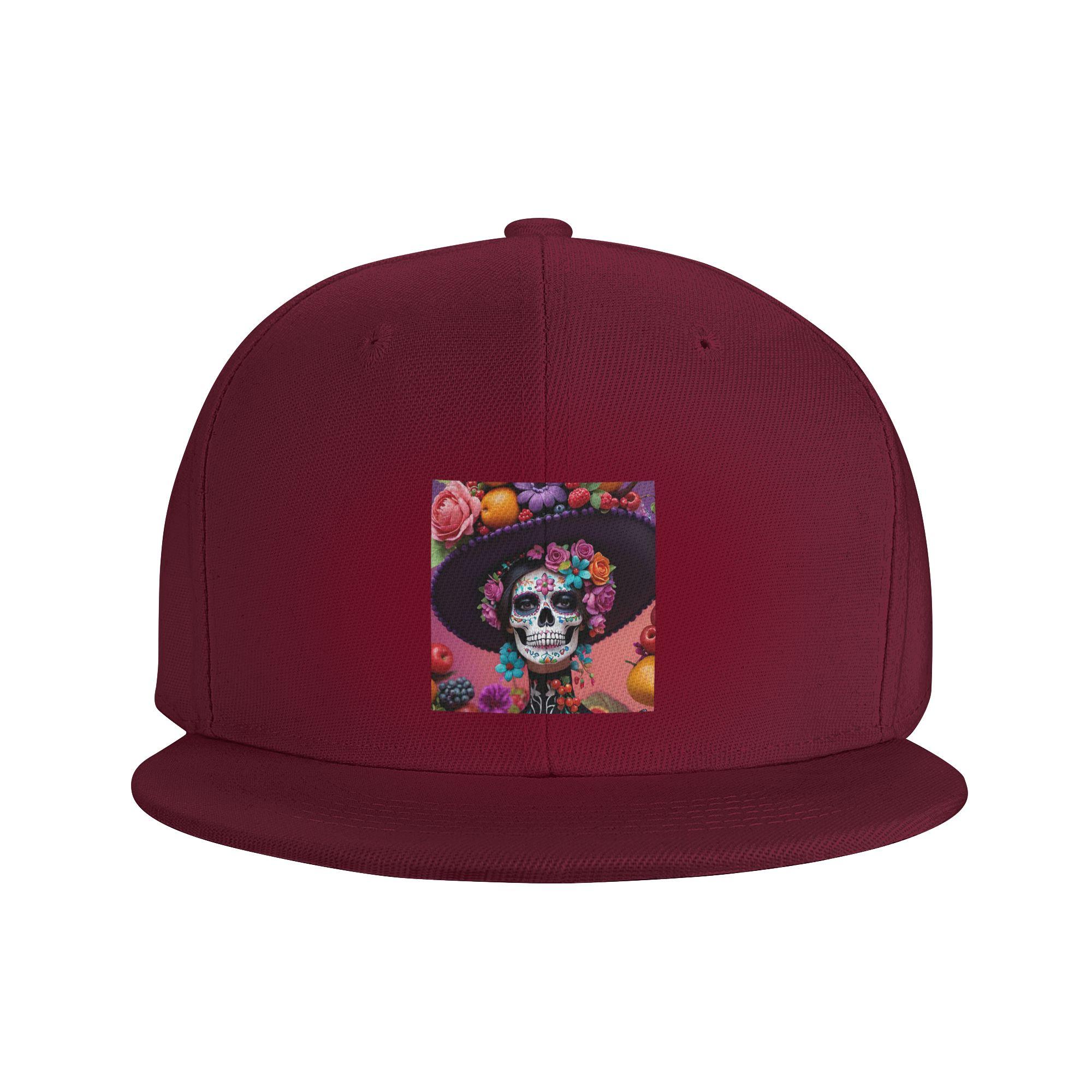 

Day Of The Dead Sugar Skull Mexican Girl Baseball Caps Snapback Fashion Baseball Hats Breathable Casual Casquette Outdoor Unisex One Size