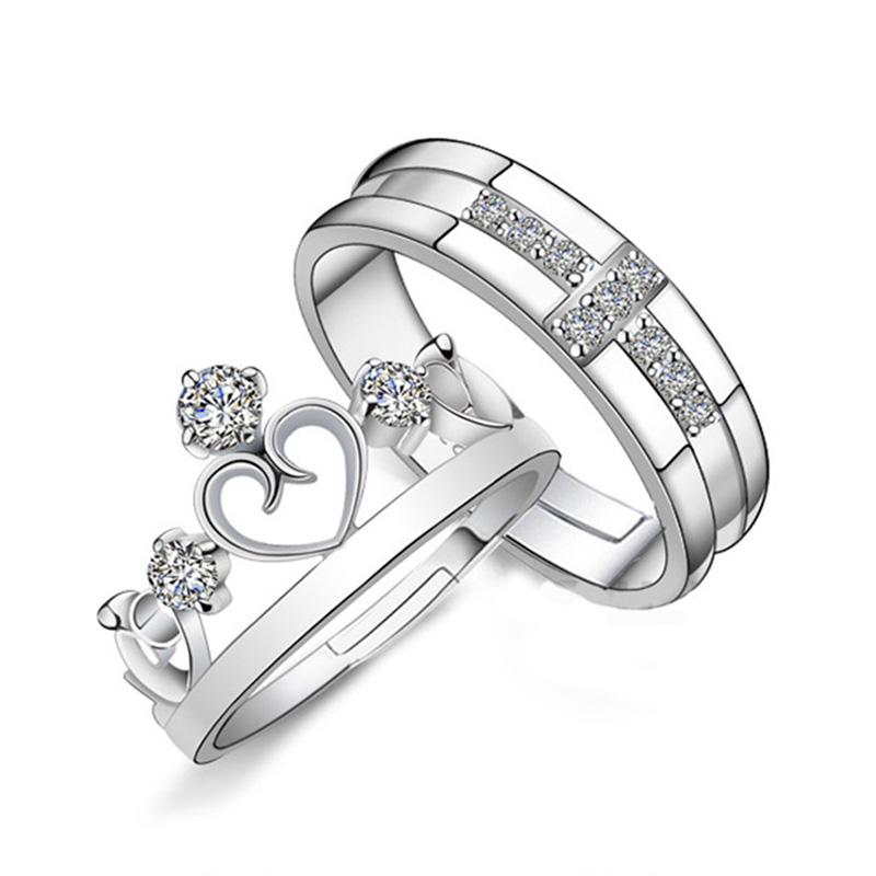 Classic Couple Rings For Men Women CZ Stone Trendy Wedding Lovers' Ring Jewelry Romantic Valentine's Day Present Ring Accessory