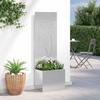Garden Privacy Screen Canvas Silver 50 X 150 Cm Stainless Steel