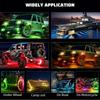 8Pcs RGB LED Rock Light Underbody Neon Kit APP+Remote Control For Jeep Truck SUV