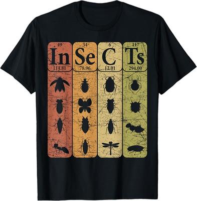 Insekten Periodensystem Elemente Entomologe Retro Käfer Geschenk Unisex T-Shirt