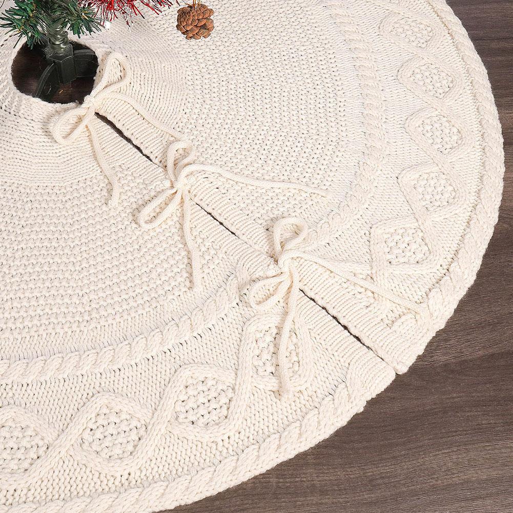 36 Zoll geflochtener Weihnachtsbaumrock, gestrickter Weihnachtsbaumrock, plissierter Weihnachtsbaumrock, Weihnachtsfeier-Dekoration, Geschenk-Baumrock