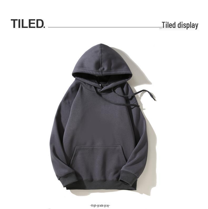 Black Solid Color Hooded Sweatshirt for Women - Korean Style, Loose Fit, Casual, Versatile, Plus Velvet Jacket for Autumn/Winter.