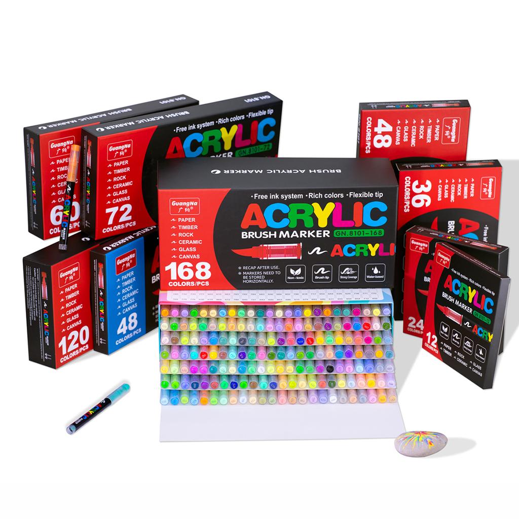 168/120/72/60/48/36/24/12 colors/box Artist Marker Set Direct Liquid Acrylic School Office Decoration Gift and Artwork Coloring