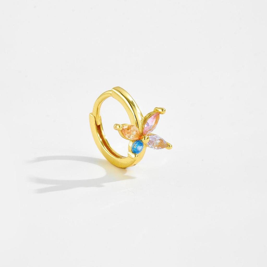 ANDYWEN 925 Sterling Silver Hoop Earrings Gold Plated Ladies Earrings Irregular Cubic Zirconia Engagement Fine Jewelry