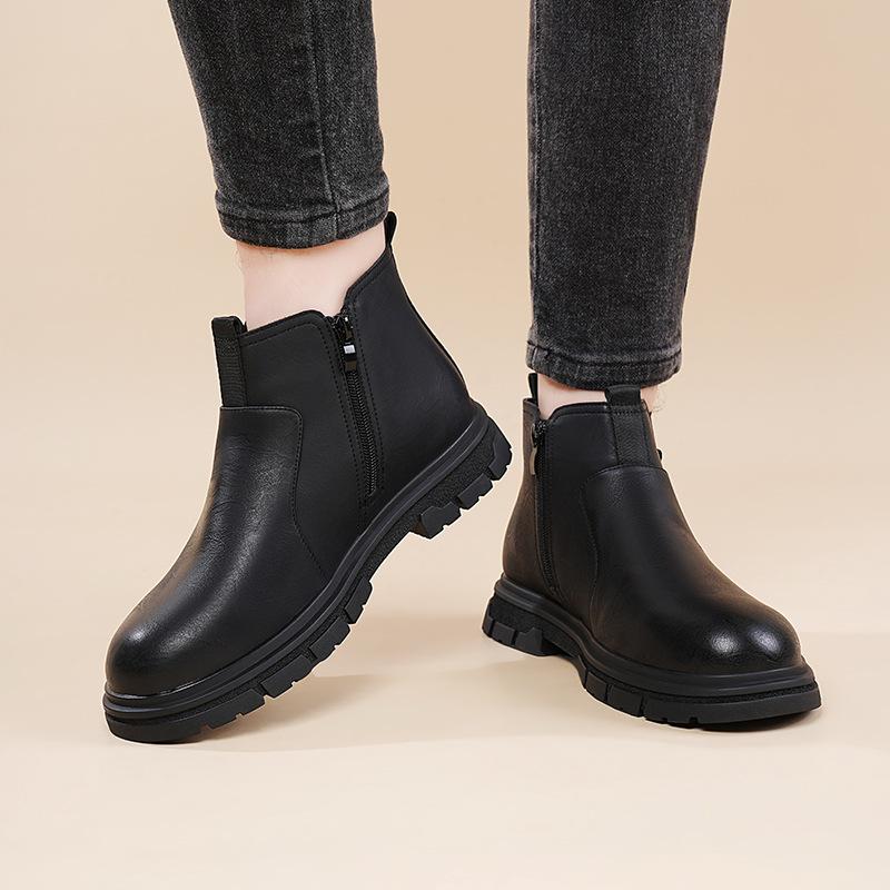 

Хлопковая обувь мужская пушистая теплая зимняя деловая повседневная кожаная обувь мужская обувь с высоким верхом кожаная бархатная обувь 40