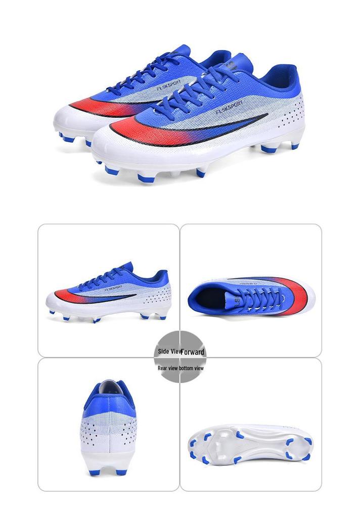 Unisex AG Studded Low-Top Football Boots for Outdoor Grass Competition - Adult & Kids