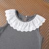 Cross-Border Girls' Summer Two-Piece Set: Ruffle Collar Vest with Flare Pants