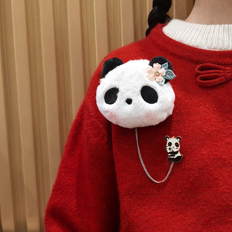 Cute Red Panda Plush Brooch - Backpack Pin Badge for Students & Couples - Birthday Gift Accessory for Women