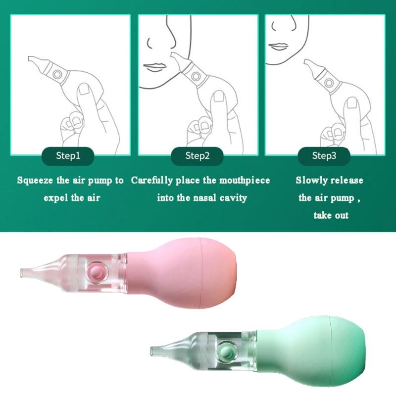 Soft Nasal Aspirator for Baby Nose Vacuum Suction Manual Nose Aspirator Nasal Cleaning Tool Backflow-proof Nose Sucker