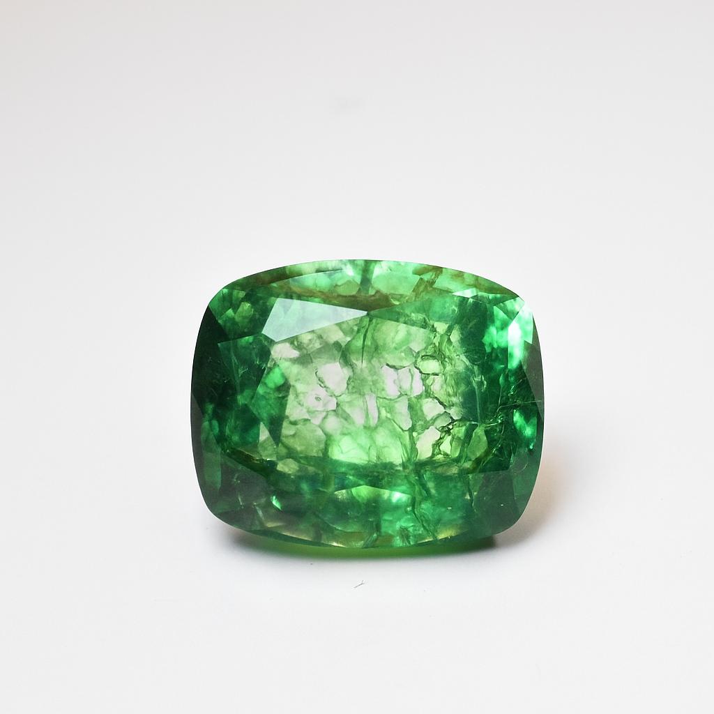 Natural Green Zambian Emerald 10.05ct Cushion Cut Certified Loose Gemstone
