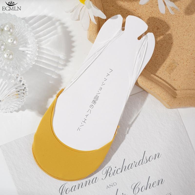 3 Paar Halbhand-Sling-Socken aus Baumwolle für Damen, Sandalen mit hohen Absätzen, Sommer-Bootssocken, flache Öffnung, rutschfeste, unsichtbare Socken