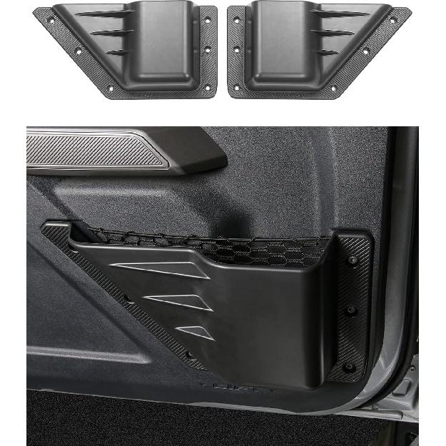Ecarzo Front Door Storage Pockets Box For 2025 2024 Bronco 2/4 Cup Holder Side Organizer Storage Expansion Interior Accessories 2 PCS