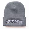 European and American men's and women's trendy hats FUCKING AWESOME Knitted hat, pullover hip-hop hat, woolen hat, unisex cold weather hat