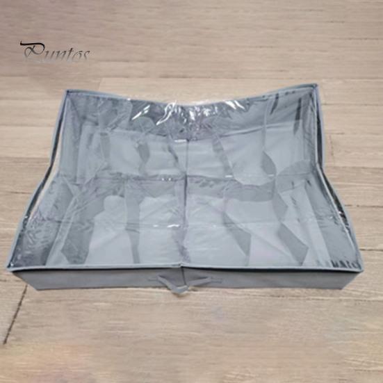 Under-Bed Shoes Storage Organizer Large Capacity Multiple Compartments Foldable Design Shoes Container Storage Box with Handle