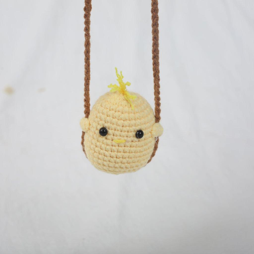 2024 Hand-Knitted Cute Rabbit & Frog Car Hanging Ornament