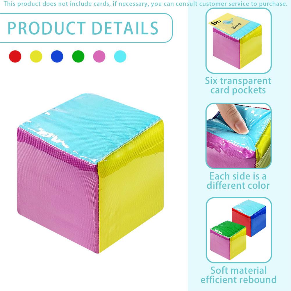 Learning Cubes Pocket Classroom Dices DIY Education Playing Game Dices Teaching Stacking Blocks with 6Pcs Clear Pocket