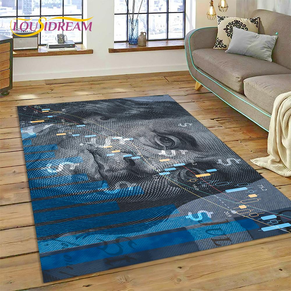 3D Rich Dollar Euro Pound Money Cartoon Carpet Rug for Bedroom Living Room Home Sofa Decoration,Children Large Decor Floor Mat