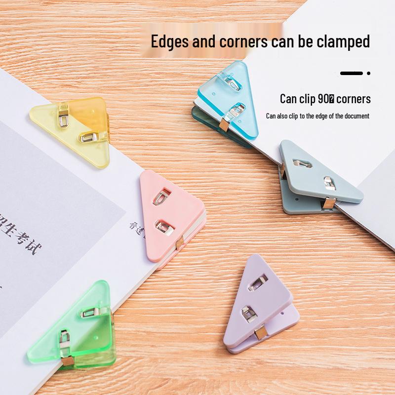 Transparent Triangle Corner Paper Clip - Office & Student Organizer