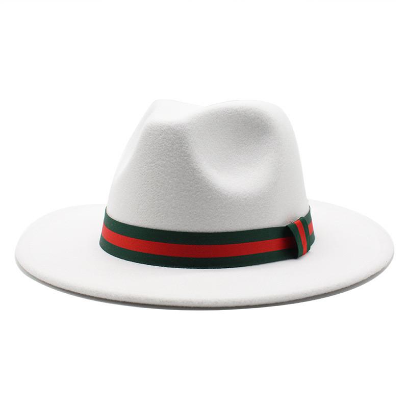 Fall Winter Fedora Hat For Men Women With Leopard Print Wool Felt Wide Brim Sun Protection