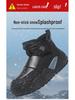 Men's Winter Leather Snow Boots, Fur-Lined, Waterproof, Warm, Outdoor, Cold-Resistant.