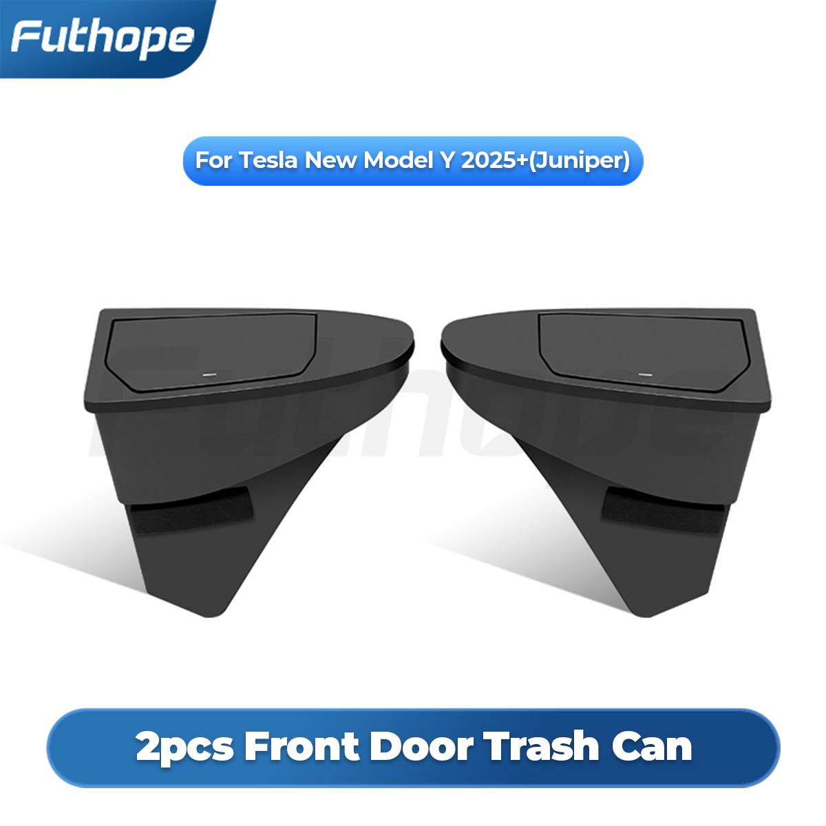 

Futhope 2pcs Door Trash Can for Tesla New Model Y Juniper 2025 Door Storage Box Interior Storage Modification Accessories